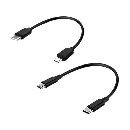 Dongar USB-C to Micro-USB and Mini-USB short adapter cables for clean dash cam wiring