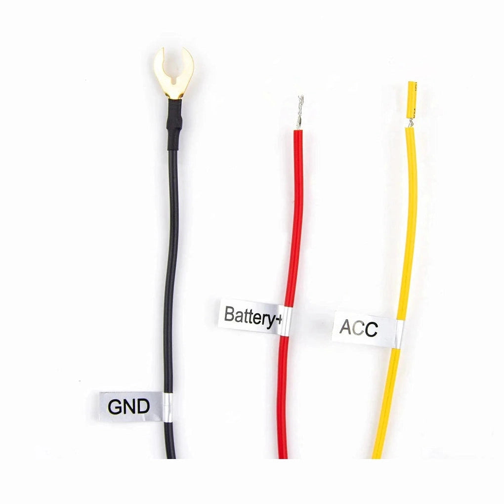VIOFO HK3 hardwire kit wires labeled GND Battery and ACC for car installation