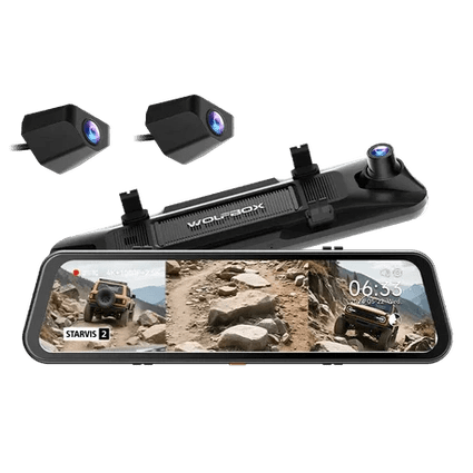 WOLFBOX G900 TriPro 3-CH Front+Rear+Bumper - 4K Front, 2.5K Rear, STARVIS 2 256GB Inc.