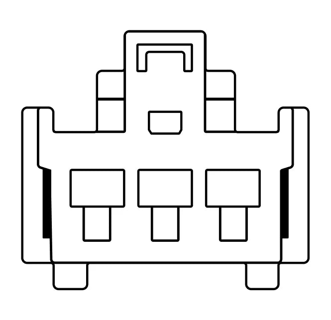 Simplified line drawing of a rectangular object with multiple small rectangles inside