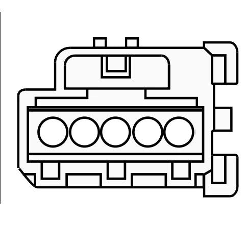Simplified line drawing of a mechanical component on a white background