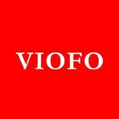 VIOFO logo on a red background