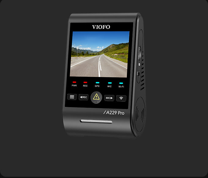 VIOFO A229 Pro front camera screen and buttons
