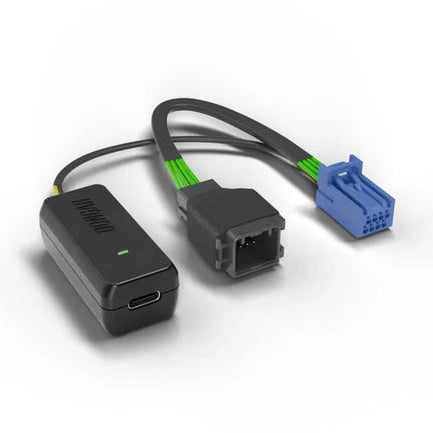 Dongar dash cam power adapter with USB-C port and blue plastic multi-pin connector variant