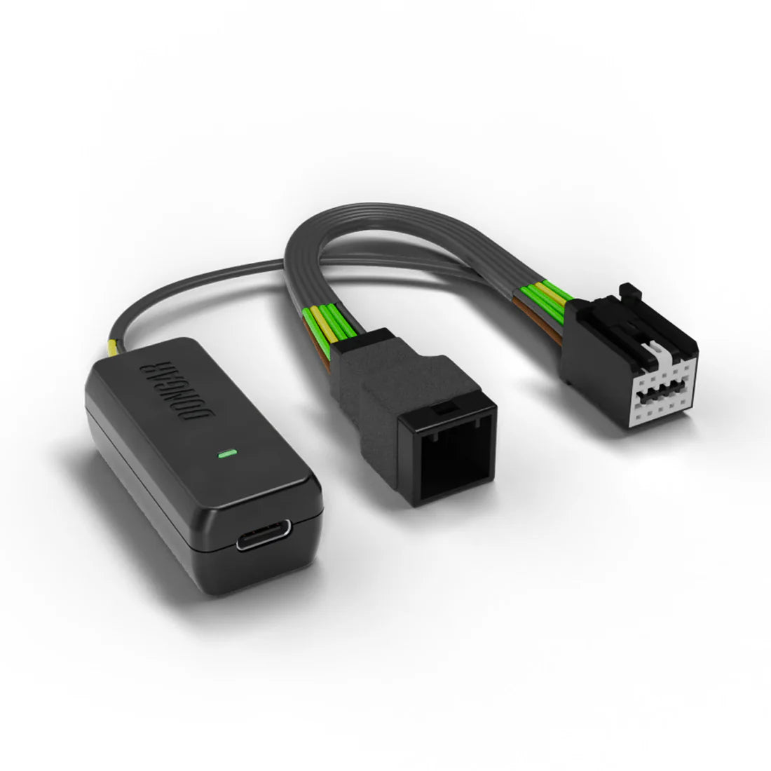 Dongar OEM mirror plug adapter with USB-C port, LED light, and split wiring harness