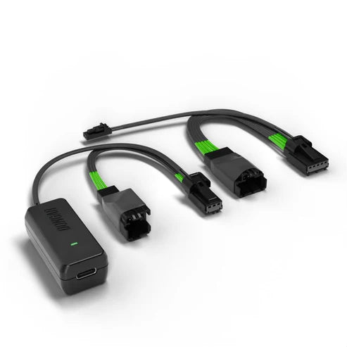 Dongar hardwire kit showing one adapter branching to three different multi-pin connectors