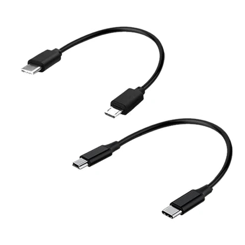 Dongar USB-C to Micro-USB and Mini-USB short adapter cables for clean dash cam wiring