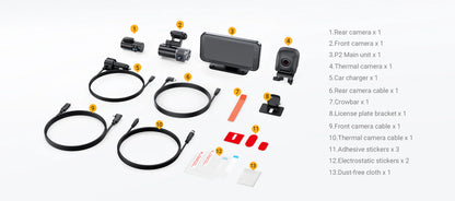 Vantrue Pilot 2 - Full 4-CH Dash Cam System – Thermal Vision + 6.25" CarPlay HUD