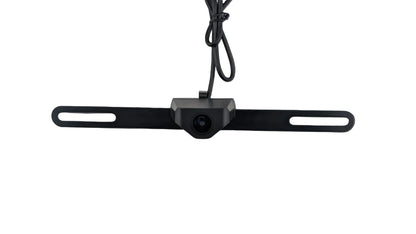 Powder-coated black number plate reverse camera mounting bracket