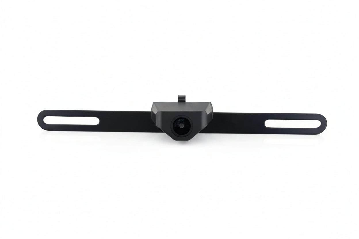 Dash Cam Guys reverse camera number plate bracket in black powder-coated stainless steel