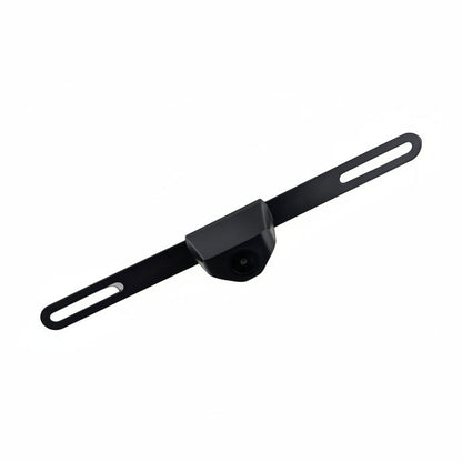 Compact reverse camera mounted centrally on black metal bracket