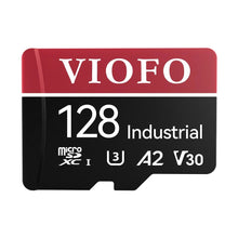 VIOFO 128GB Industrial Grade microSD card with red and black design for 4K dashcam recording