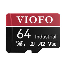 Close-up of VIOFO 64GB high endurance microSD card U3 A2 V30 specs