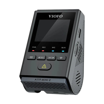 VIOFO A119 Mini 2 rear-left view showing USB-C port and Micro SD slot
