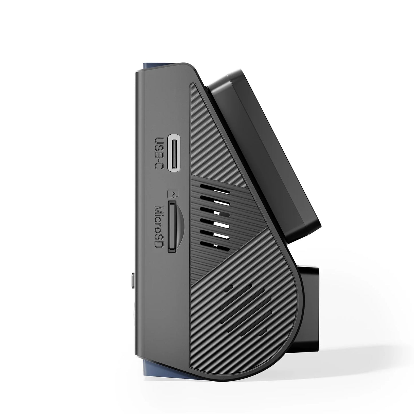 VIOFO A119M Pro side profile close-up of USB-C port and MicroSD card slot
