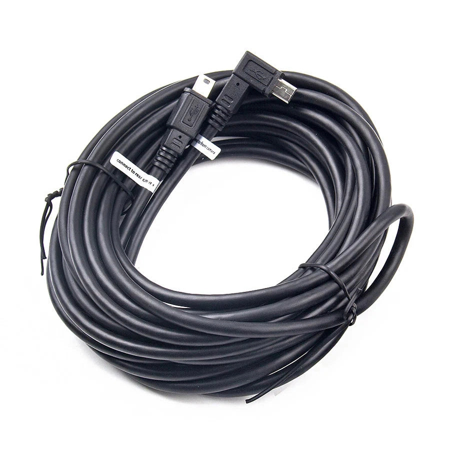 VIOFO A129 Plus Duo rear cable with low-profile right-angle Mini-USB connector for extended reach