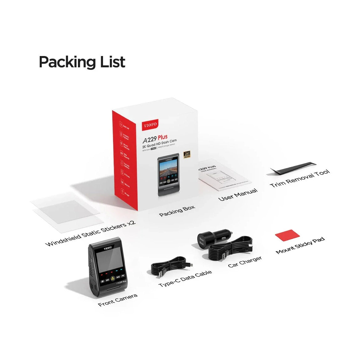 VIOFO A229 Plus 1-CH 2K HDR Dash Cam – Starvis 2 Wi-Fi 6