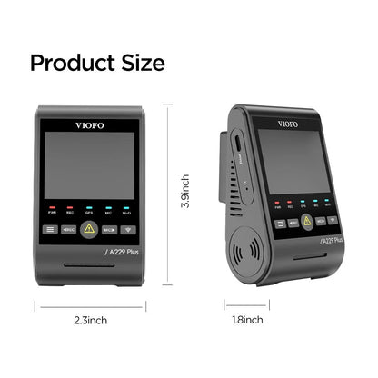 VIOFO A229 Plus 1-CH 2K HDR Dash Cam - Starvis 2 Wi-Fi 6