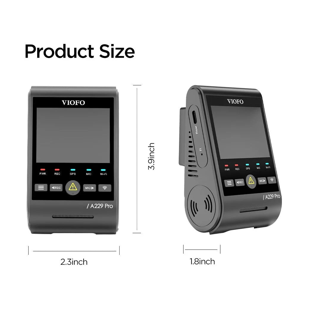 VIOFO A229 Pro 1-CH 4K HDR Dash Cam - Starvis 2 Wi-Fi 6