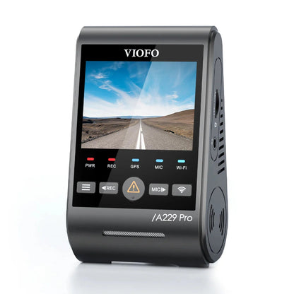 VIOFO A229 Pro matte black dash cam with side ports and speaker grille