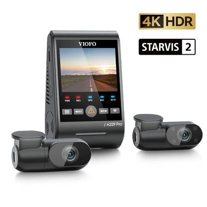 VIOFO A229 Pro 3-CH - 4K Front, 2K Rear + 1080p Cabin - HDR, Dual STARVIS 2