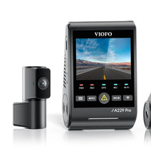 VIOFO A229 Pro dash cam system featuring 4x optical zoom telephoto camera and rear view