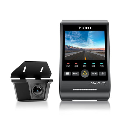 VIOFO A229 Pro-W dual dash cam with 4K front and 2K rear Sony Starvis 2 sensors