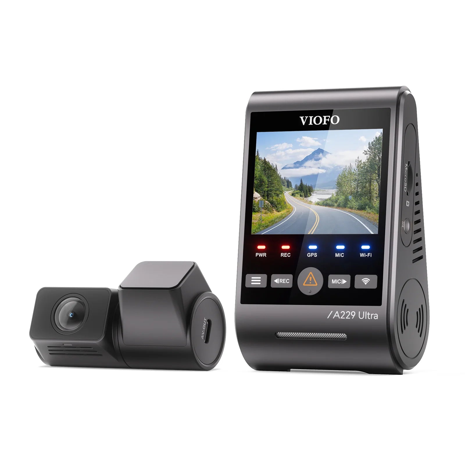 VIOFO A229 Ultra black dual channel 4K dash cam with rear camera unit