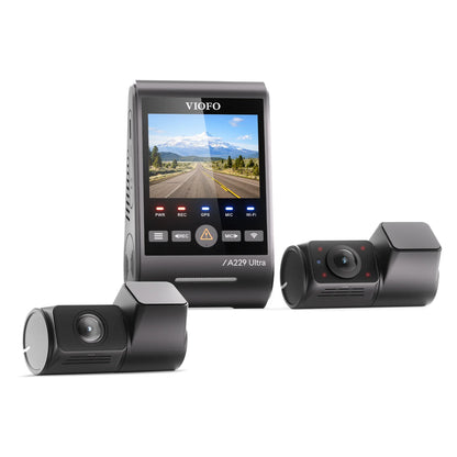VIOFO A229 Ultra 3-channel dash cam with front rear and cabin cameras