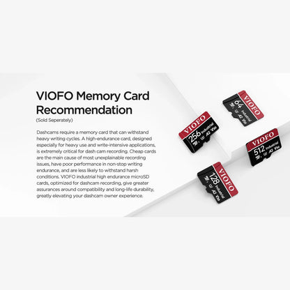 VIOFO Industrial microSD card recommendation for dash cams 64GB to 512GB
