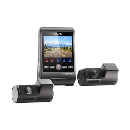 VIOFO A229 Ultra 3-channel dash cam with front rear and cabin cameras