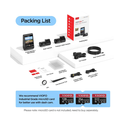 VIOFO A229 Ultra complete packing list including GPS mount CPL and tools