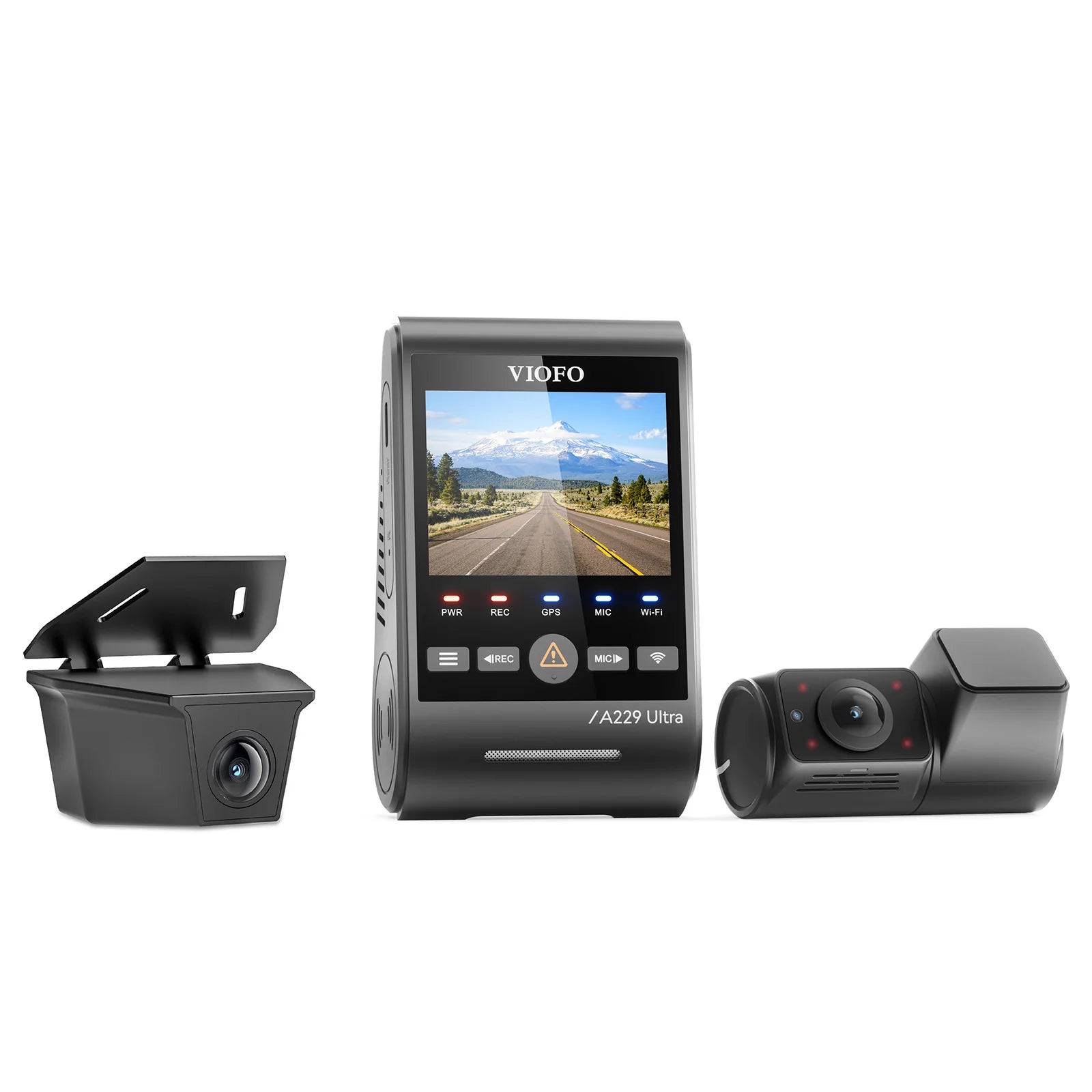 VIOFO A229 Ultra W triple-channel dash cam with 4K front and rear cameras