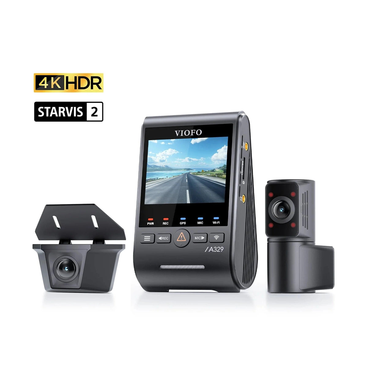 VIOFO A329 4K HDR dash cam system with STARVIS 2 sensor technology