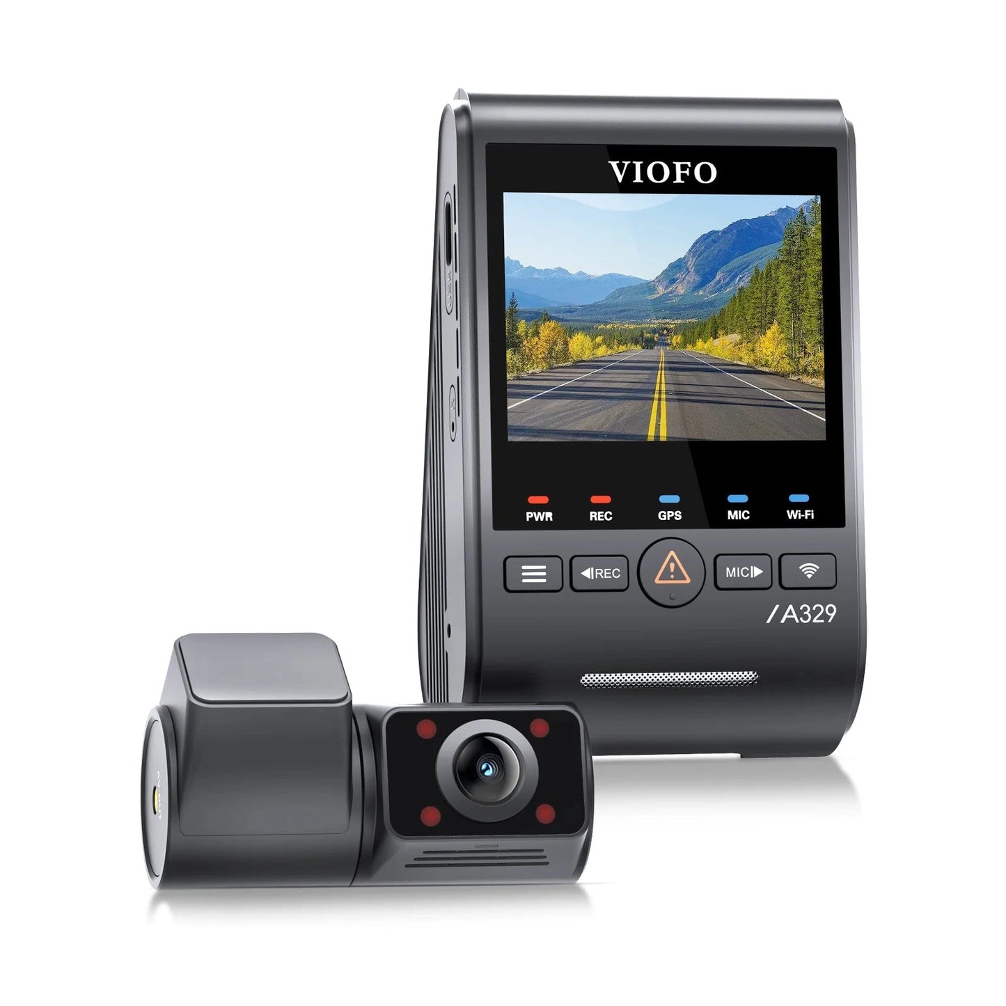 VIOFO A329S dual dash cam with speaker grille and ventilation