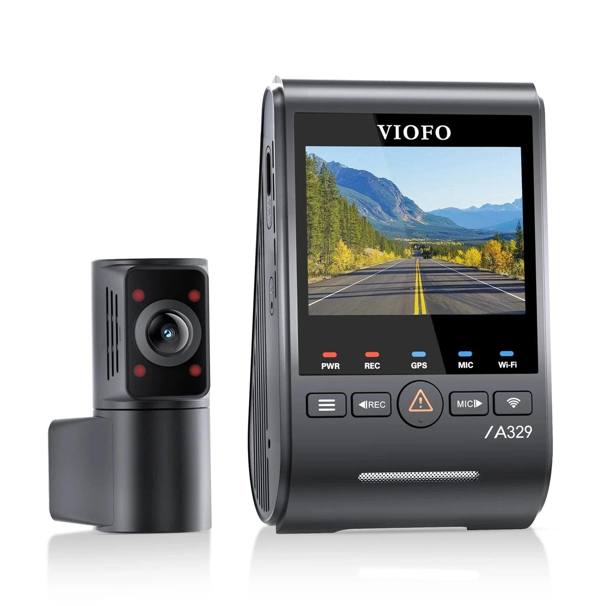 VIOFO A329S front and cabin dash cam system with screen display