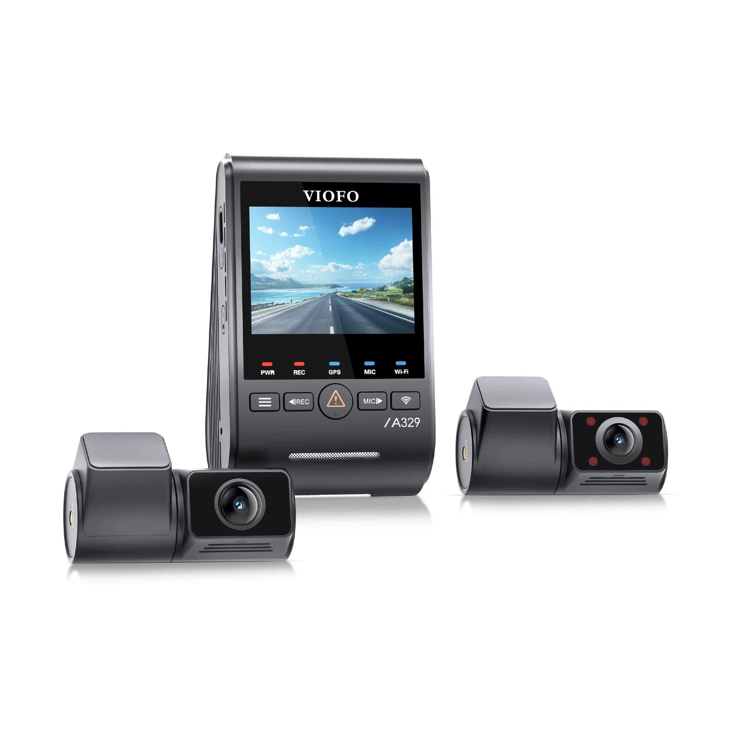 VIOFO A329S 3-CH Front + Rear + Cabin Dash Cam - 4K 60 fps Wi-Fi 6 with Sony STARVIS 2