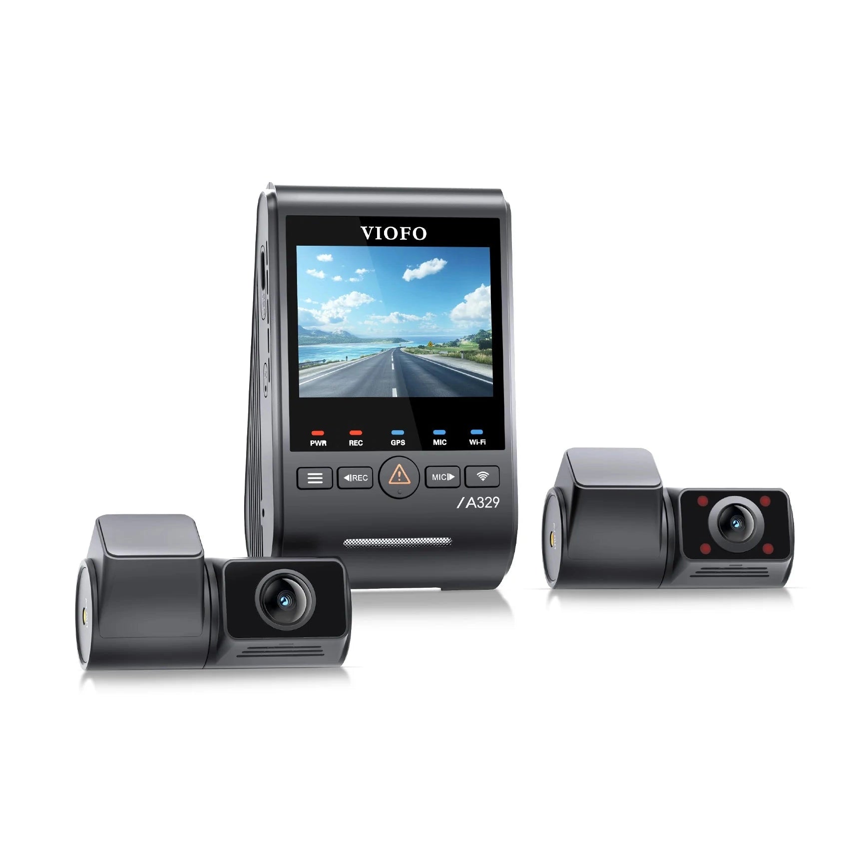 VIOFO A329S 3-CH Front + Rear + Cabin Dash Cam - 4K 60 fps Wi-Fi 6 with Sony STARVIS 2