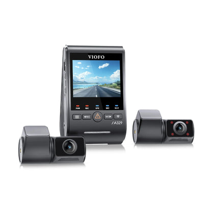 VIOFO A329S 3-CH Front + Rear + Cabin Dash Cam - 4K 60 fps Wi-Fi 6 with Sony STARVIS 2