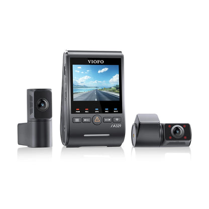 VIOFO A329S 3-CH Front + Rear + Cabin Dash Cam - 4K 60 fps Wi-Fi 6 with Sony STARVIS 2