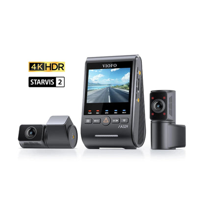 VIOFO A329S 3-channel dash cam with 4K HDR and STARVIS 2 badges