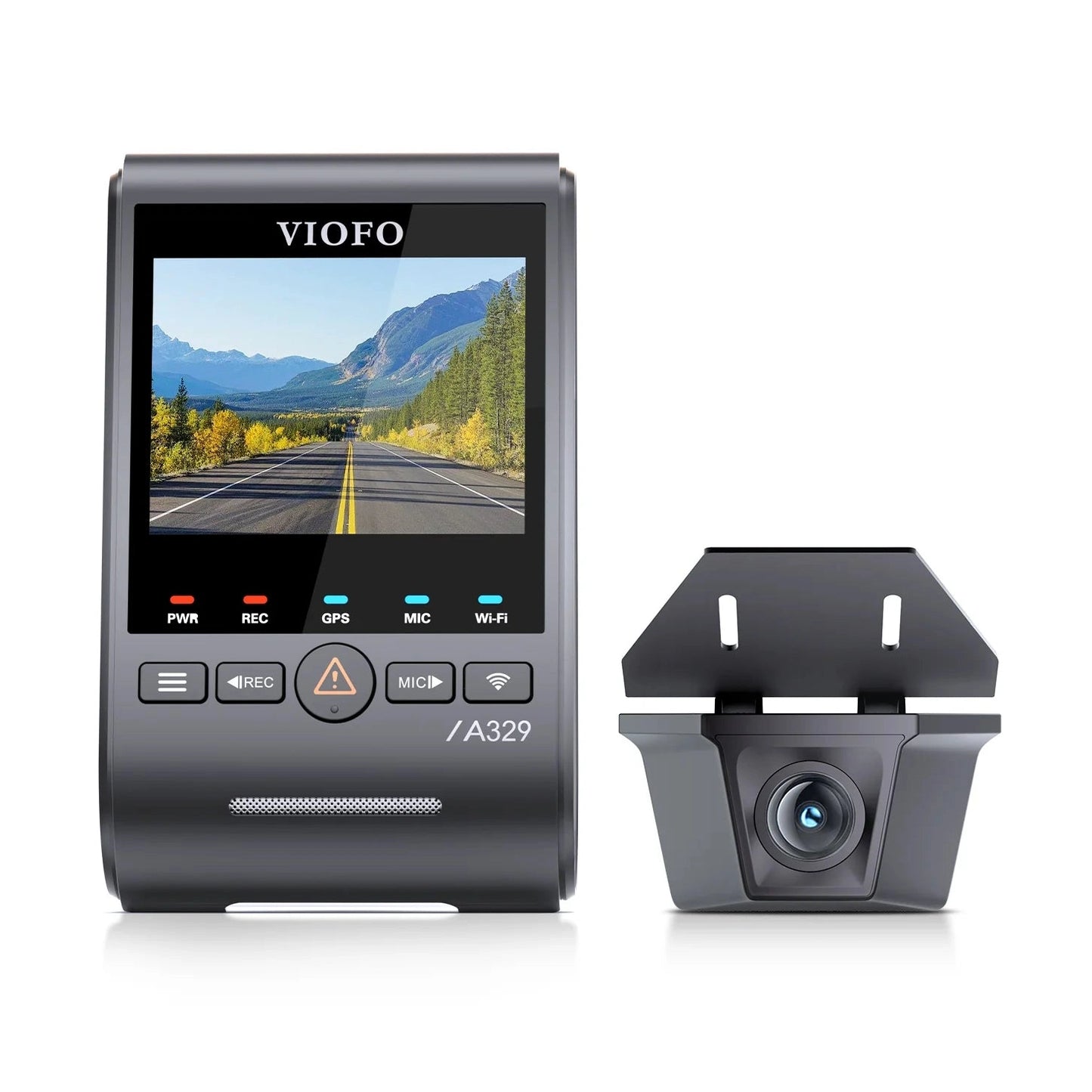 VIOFO A329SW dual dash cam front and rear unit with 2.4 inch screen and matte black finish