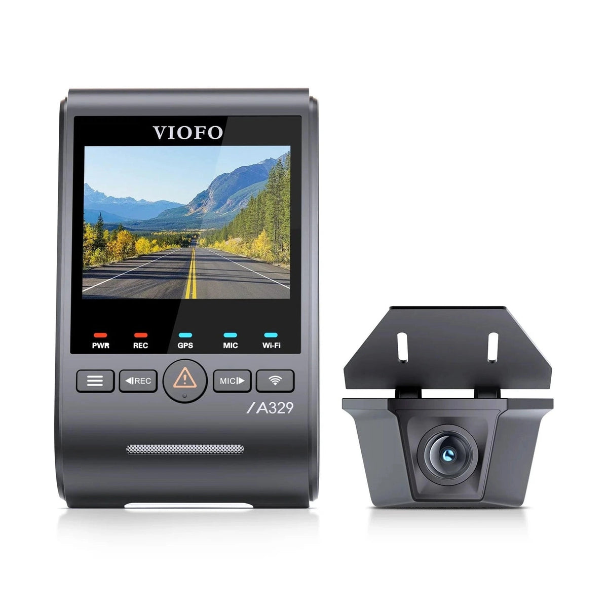 VIOFO A329SW dual dash cam front and rear unit with 2.4 inch screen and matte black finish