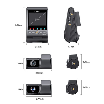 VIOFO A329T 3CH Telephoto Dash Cam - Front, Telephoto & Rear