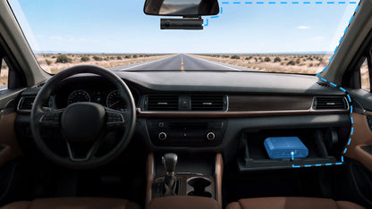 Dash cam connected to BP60 battery via glove box
