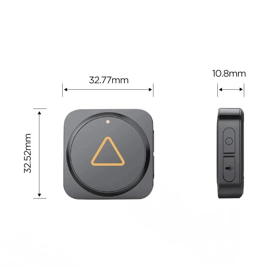 VIOFO BTR200 remote control technical dimensions diagram showing size and buttons