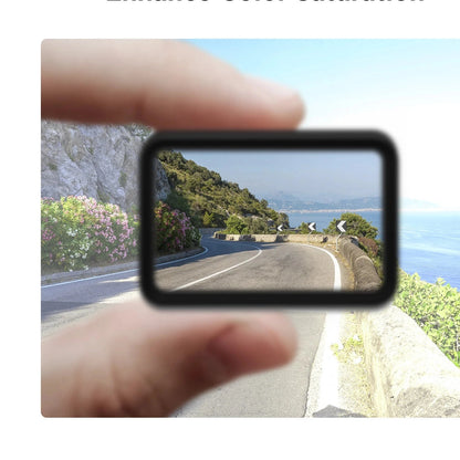 CPL filter enhancing color saturation and reducing glare on winding road scenes