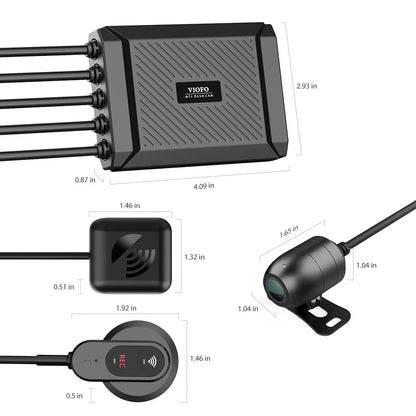 VIOFO MT1 2-CH Front+Rear Motorcycle Dash Cam - Dual 1080p GPS Wi-Fi Sony STARVIS