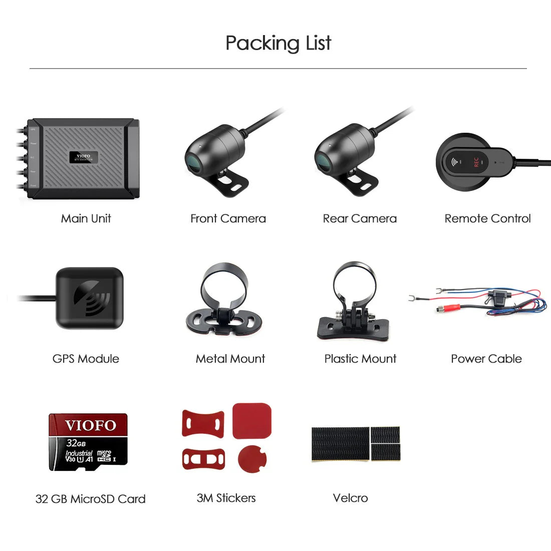 VIOFO MT1 2-CH Front+Rear Motorcycle Dash Cam - Dual 1080p GPS Wi-Fi Sony STARVIS