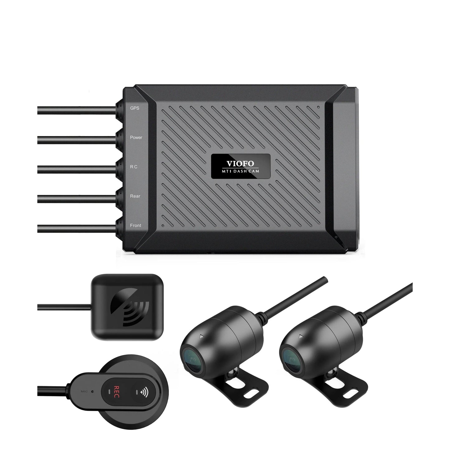 VIOFO MT1 dual channel dash cam kit with GPS, power, rear and front ports